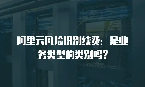 阿里云风险识别续费：是业务类型的类别吗？