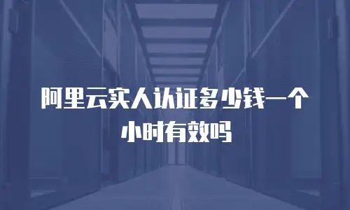 阿里云实人认证多少钱一个小时有效吗