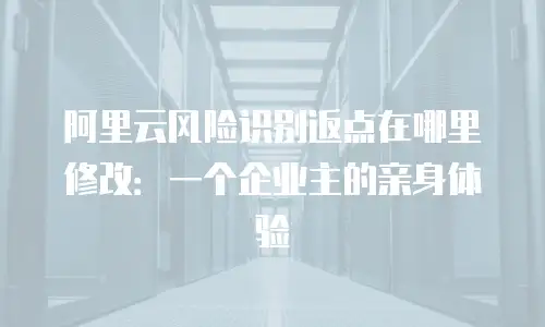 阿里云风险识别返点在哪里修改：一个企业主的亲身体验