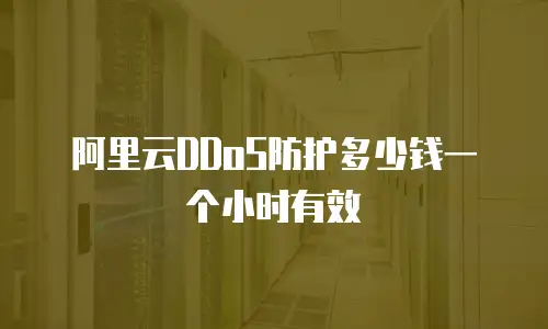 阿里云DDoS防护多少钱一个小时有效