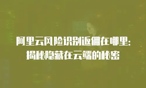阿里云风险识别返佣在哪里：揭秘隐藏在云端的秘密