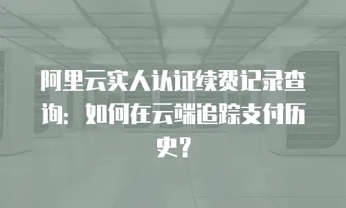阿里云实人认证续费记录查询：如何在云端追踪支付历史？
