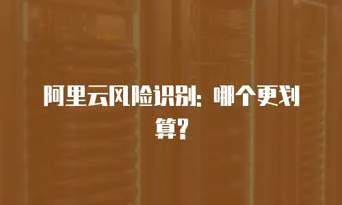阿里云风险识别: 哪个更划算?