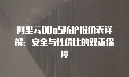 阿里云DDoS防护报价表详解：安全与性价比的双重保障