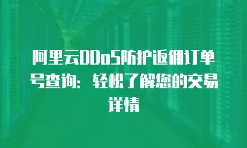 阿里云DDoS防护返佣订单号查询：轻松了解您的交易详情