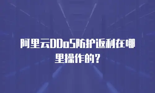 阿里云DDoS防护返利在哪里操作的？