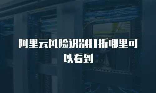 阿里云风险识别打折哪里可以看到