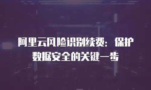 阿里云风险识别续费：保护数据安全的关键一步