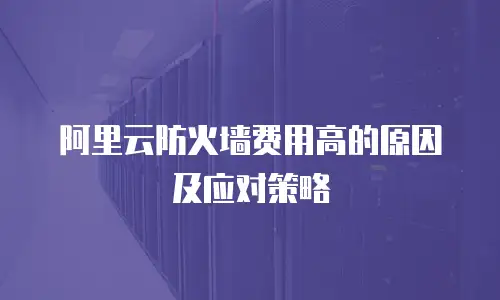 阿里云防火墙费用高的原因及应对策略