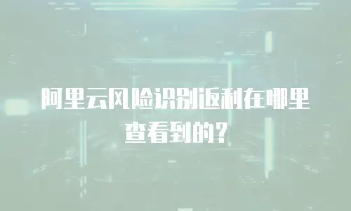 阿里云风险识别返利在哪里查看到的？