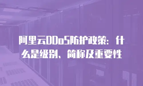 阿里云DDoS防护政策：什么是级别、简称及重要性