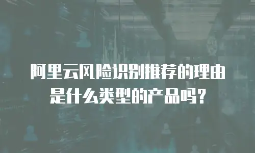 阿里云风险识别推荐的理由是什么类型的产品吗？