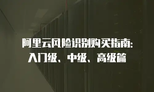 阿里云风险识别购买指南：入门级、中级、高级篇