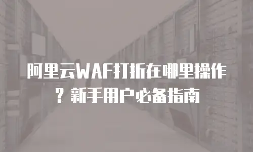 阿里云WAF打折在哪里操作？新手用户必备指南