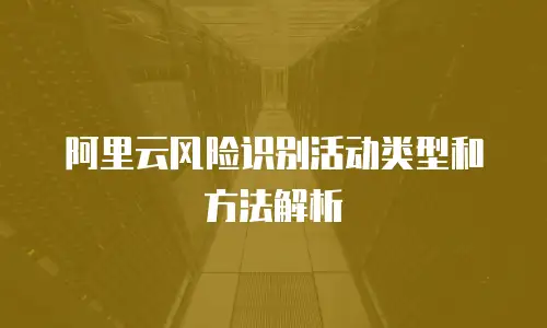 阿里云风险识别活动类型和方法解析