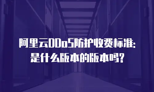 阿里云DDoS防护收费标准: 是什么版本的版本吗?