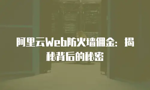 阿里云Web防火墙佣金：揭秘背后的秘密