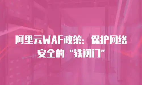 阿里云WAF政策：保护网络安全的“铁闸门”