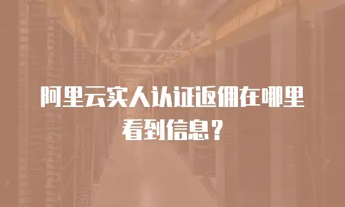 阿里云实人认证返佣在哪里看到信息？