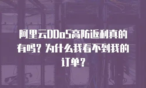 阿里云DDoS高防返利真的有吗？为什么我看不到我的订单？
