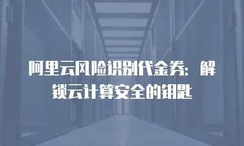 阿里云风险识别代金券：解锁云计算安全的钥匙