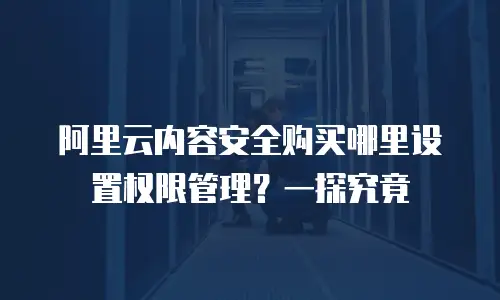 阿里云内容安全购买哪里设置权限管理？一探究竟