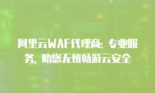 阿里云WAF代理商: 专业服务, 助您无忧畅游云安全