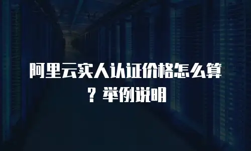阿里云实人认证价格怎么算,阿里云实人认证价格怎么算举例说明