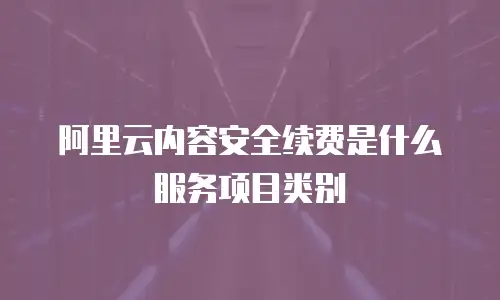 阿里云内容安全续费是什么服务项目类别
