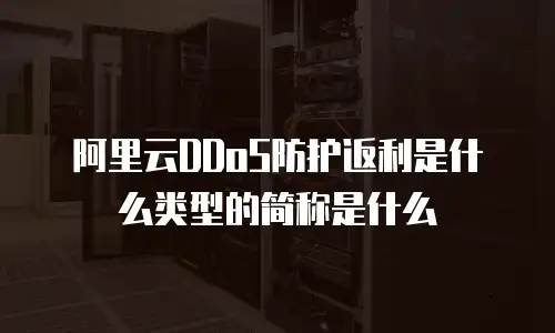 阿里云DDoS防护返利是什么类型的简称是什么