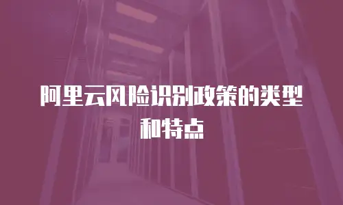 阿里云风险识别政策的类型和特点