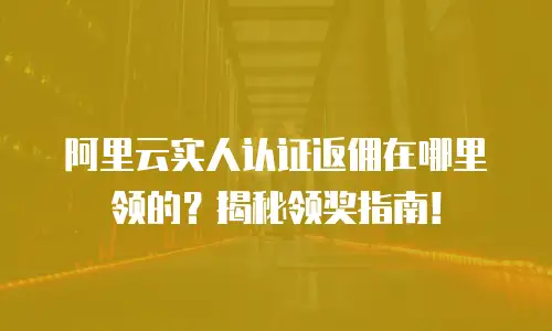 阿里云实人认证返佣在哪里领的？揭秘领奖指南！