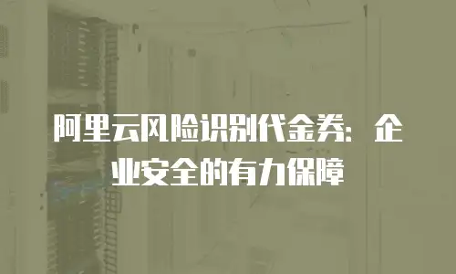阿里云风险识别代金券：企业安全的有力保障