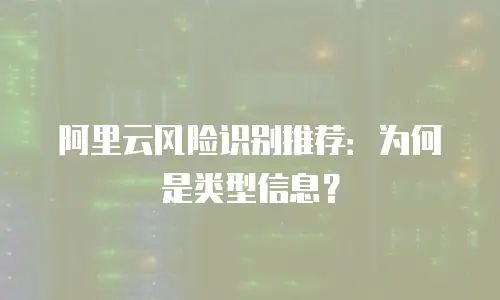 阿里云风险识别推荐：为何是类型信息？