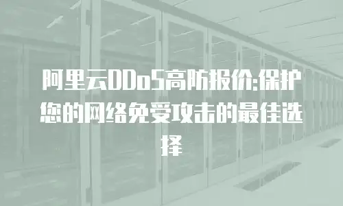 阿里云DDoS高防报价:保护您的网络免受攻击的最佳选择