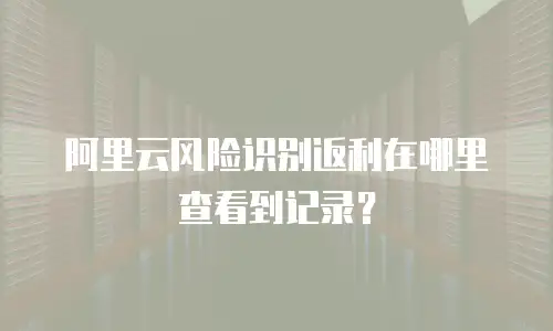 阿里云风险识别返利在哪里查看到记录？