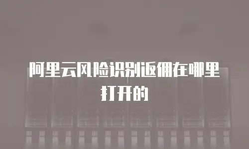 阿里云风险识别返佣在哪里打开的