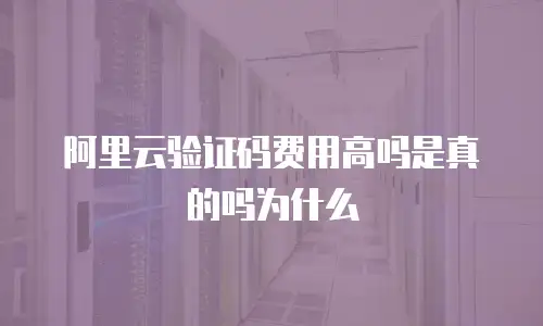 阿里云验证码费用高吗是真的吗为什么