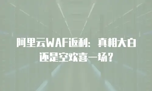 阿里云WAF返利：真相大白还是空欢喜一场？
