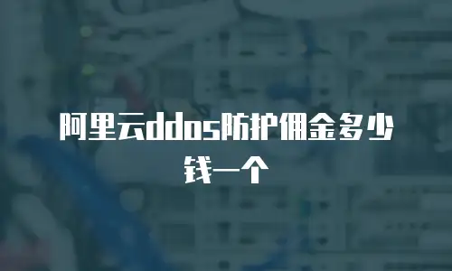 阿里云ddos防护佣金多少钱一个