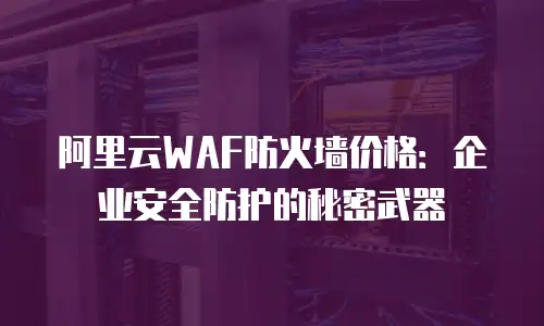 阿里云WAF防火墙价格：企业安全防护的秘密武器