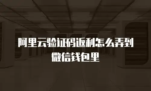 阿里云验证码返利怎么弄到微信钱包里