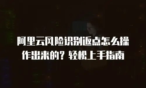 阿里云风险识别返点怎么操作出来的？轻松上手指南