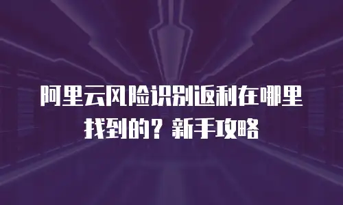 阿里云风险识别返利在哪里找到的？新手攻略