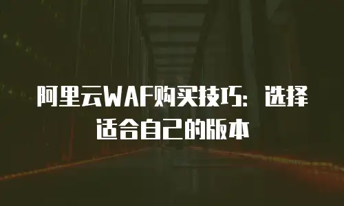 阿里云WAF购买技巧：选择适合自己的版本