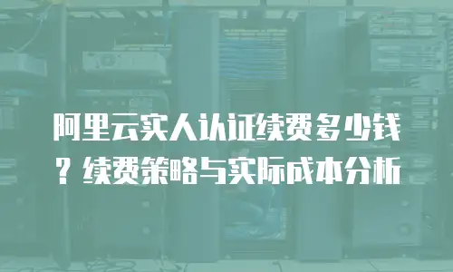 阿里云实人认证续费多少钱？续费策略与实际成本分析