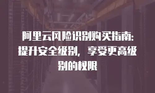 阿里云风险识别购买指南：提升安全级别，享受更高级别的权限