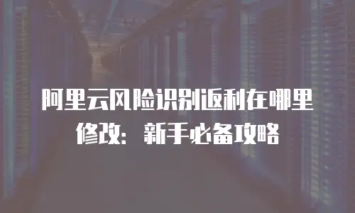 阿里云风险识别返利在哪里修改：新手必备攻略