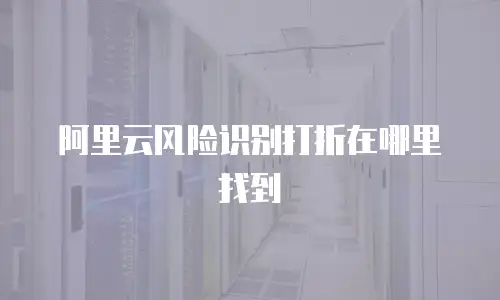 阿里云风险识别打折在哪里找到