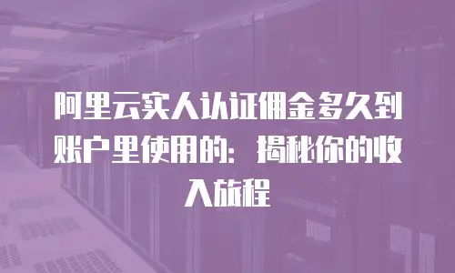 阿里云实人认证佣金多久到账户里使用的：揭秘你的收入旅程